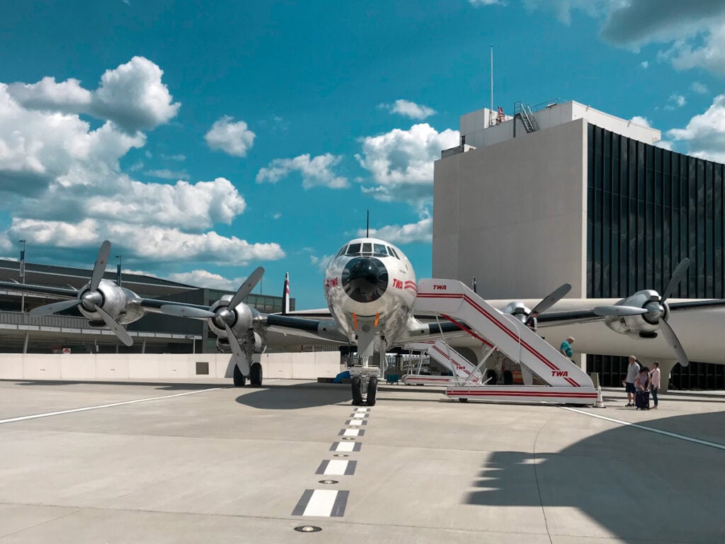 1958 Lockheed Constellation Connie airplane turned cocktail lounge