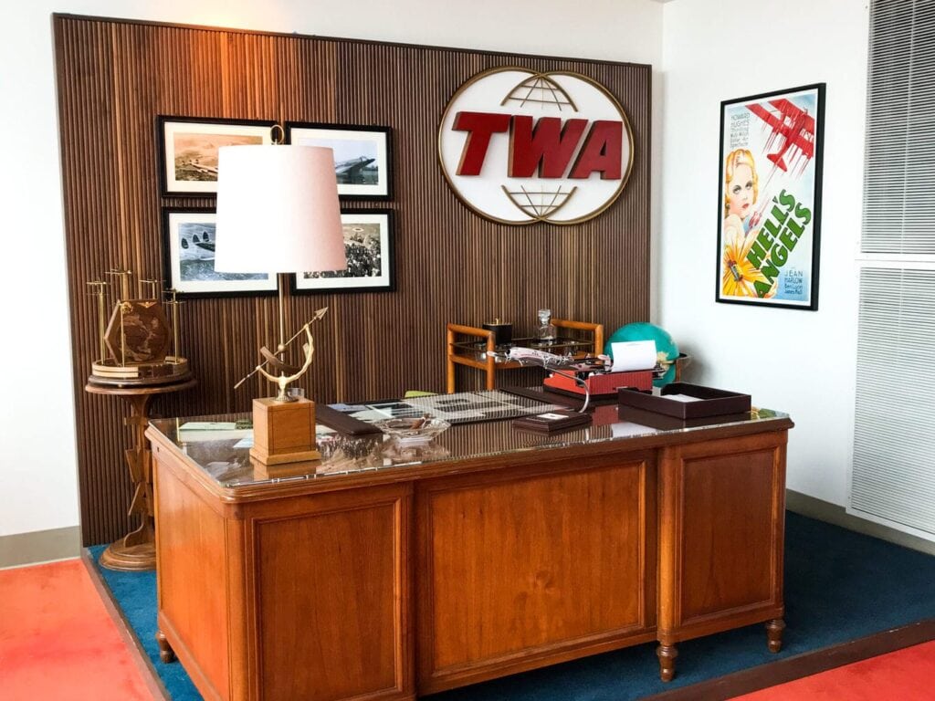 TWA Hotel aviation history exhibit - office of Howard Hughes